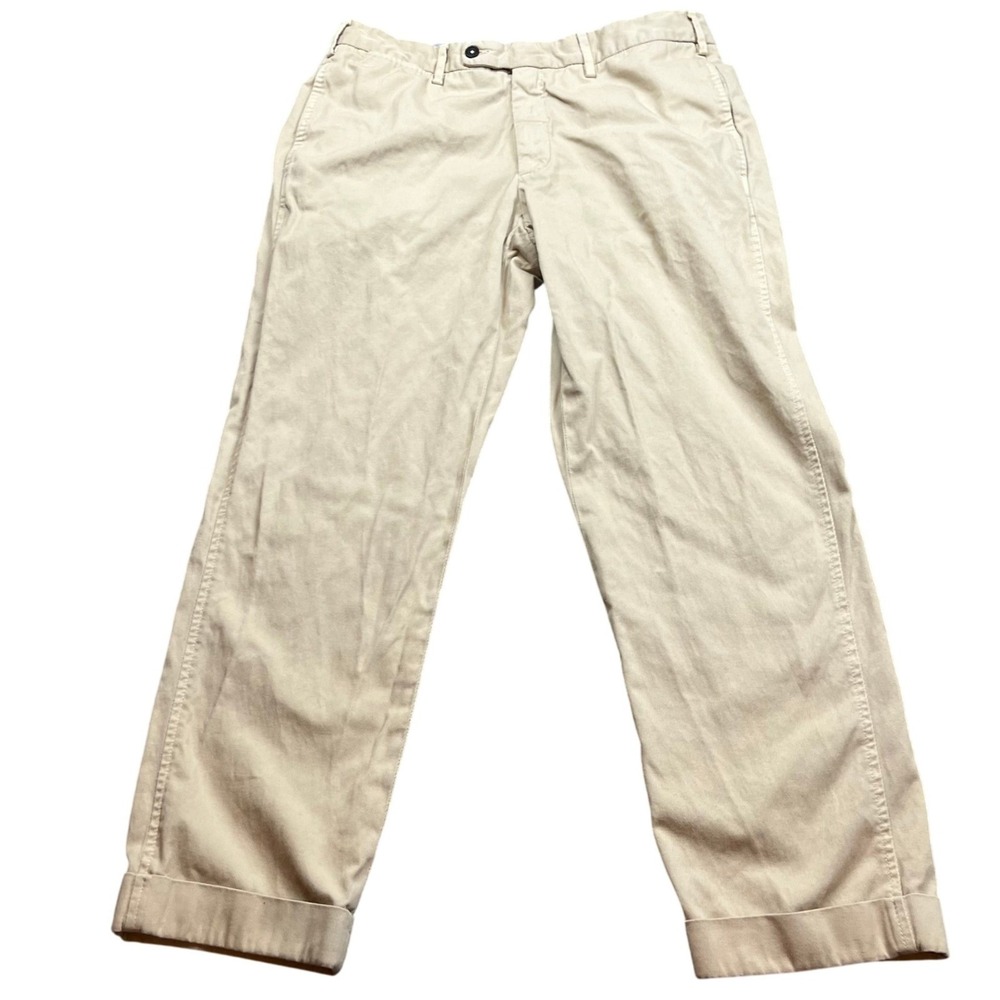 Sid Mashburn Trouser Mens 32X27  Khaki Garment Dyed Sport Twill Cotton cuffed